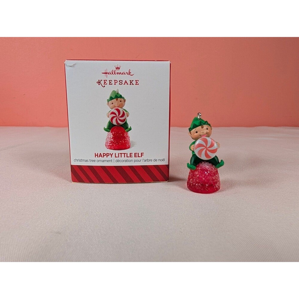 Hallmark Keepsake Christmas Ornament Miniature Happy Little Elf Gumdrop 2014